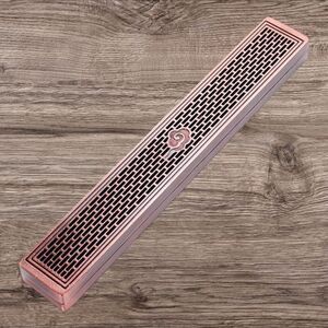Metal incense stick holder with lid 9.25"' x 1.75" x 0.75"